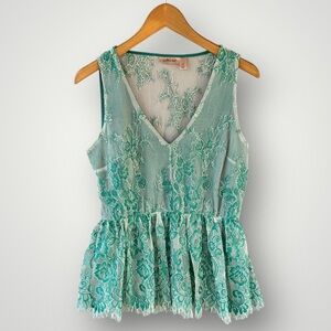 🎉5 for $45🎉 Willow root lace top blouse shirt size L